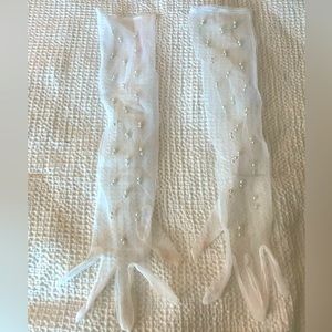 Sheer gloves, bedazzled